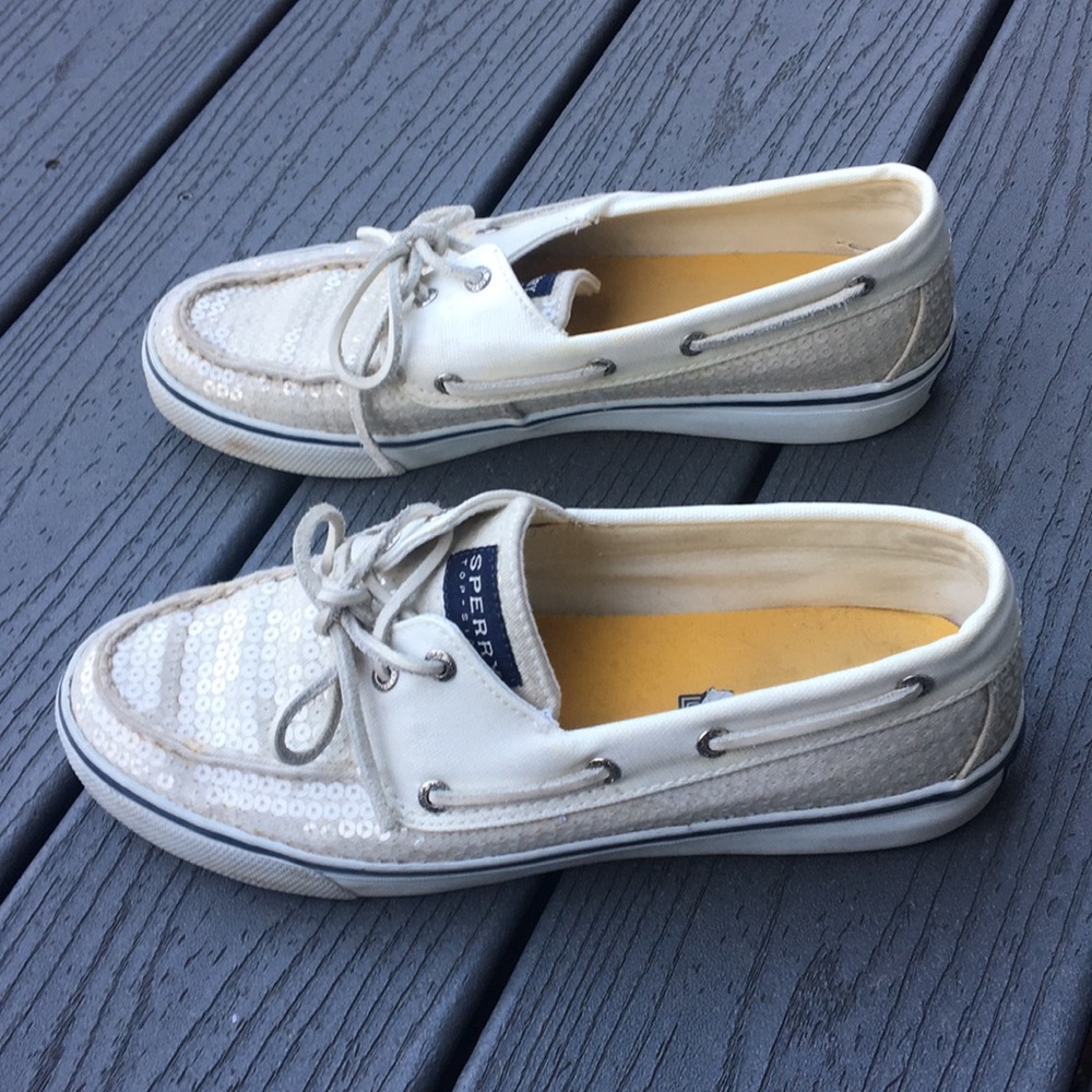 White Sequin Sperry’s - Picture 5 of 8